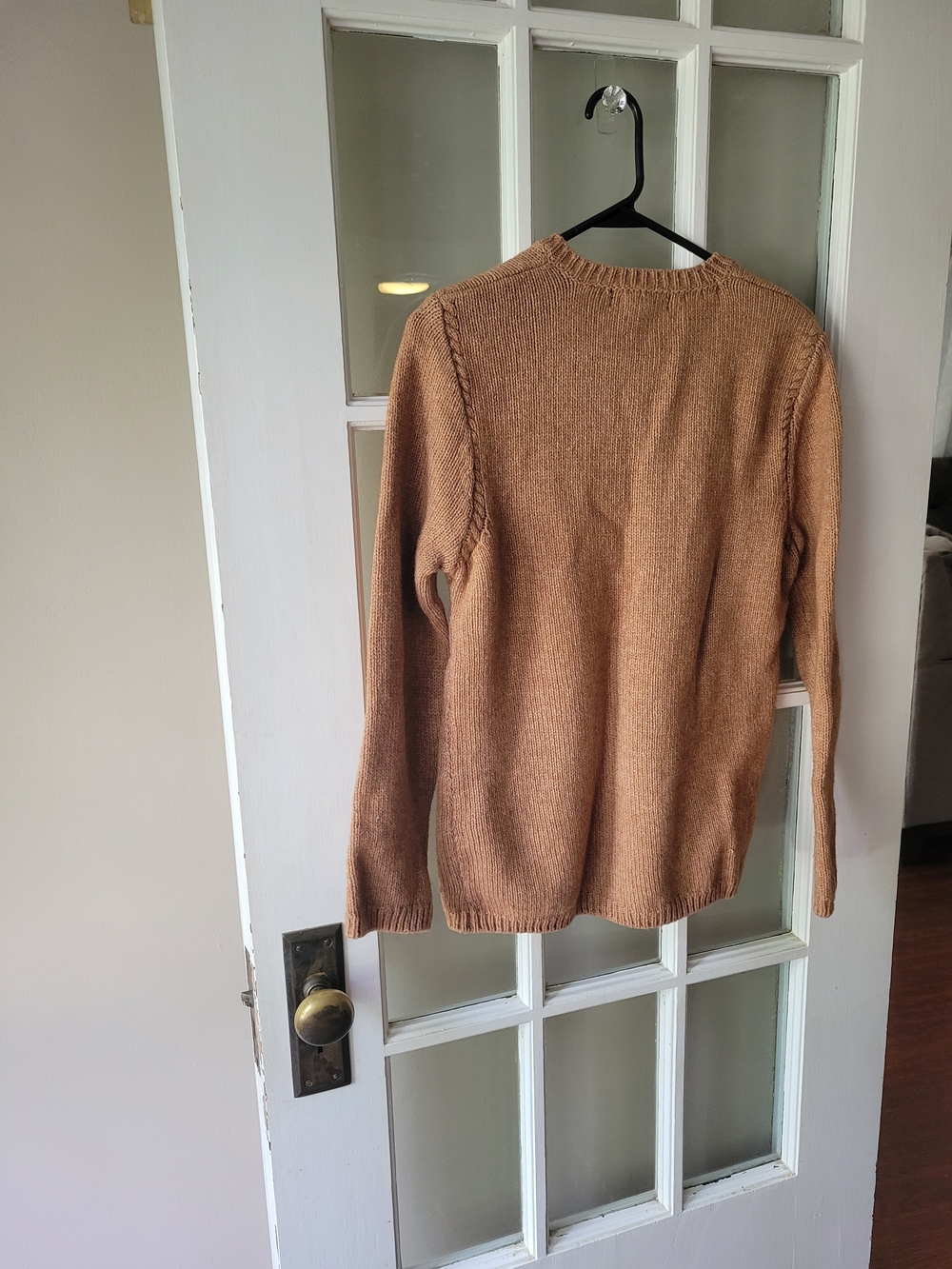 Irelands Eye Women's Lambswool Blend Tan/brown Round Neck Pullover Sweater - Picture 9 of 15